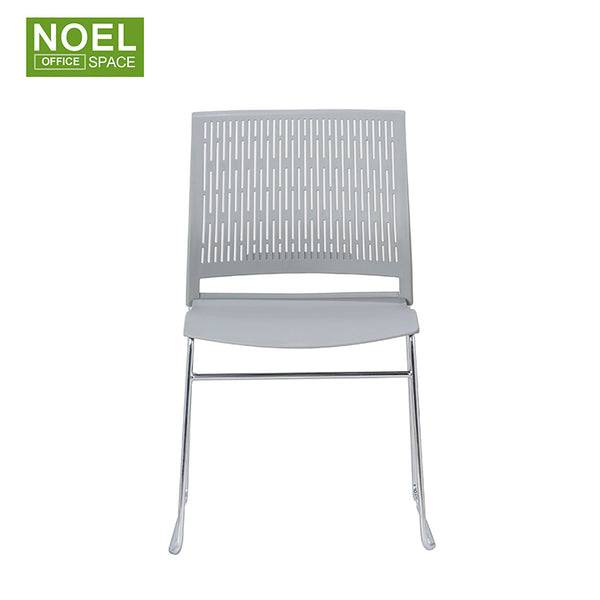 Summer, Dining room Chair PP seat chair and hole back with chromed metal legs
