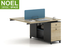 Modern 2 person computer desk Wooden MFC office extension workstation
