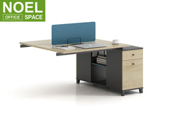 Modern 2 person computer desk Wooden MFC office extension workstation