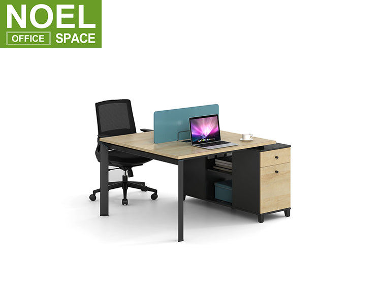 Modern 2 person computer desk Wooden MFC office 2 staff workstation