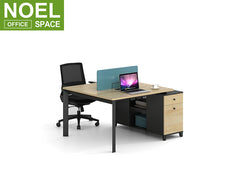 Modern 2 person computer desk Wooden MFC office 2 staff workstation