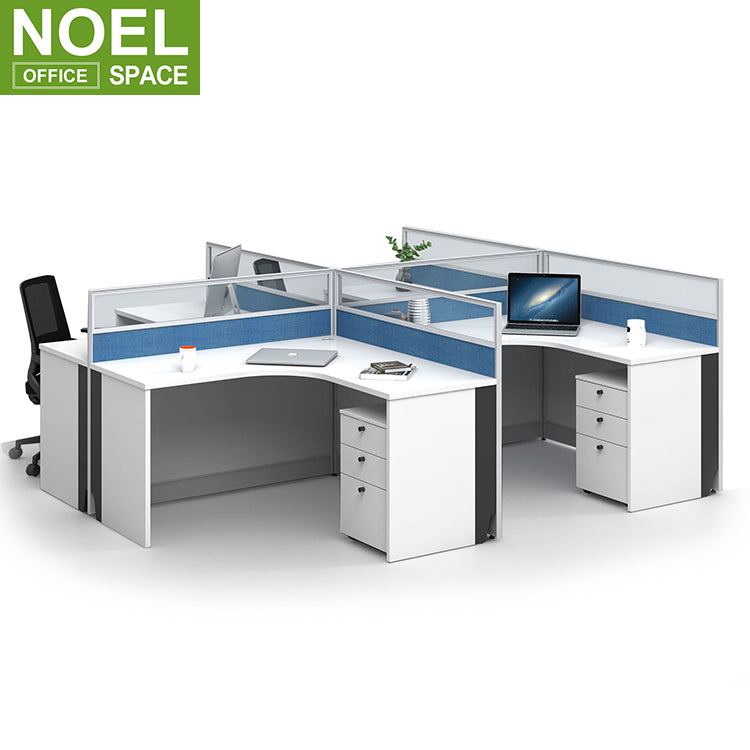 Modern 4 person partition office table office staff desk office cubicle workstation