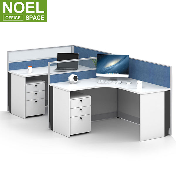 Reliable quality modern style 2 person office computer corner combination workstation
