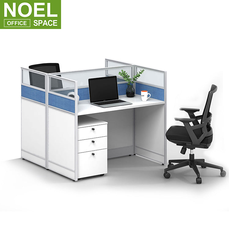 Blue small office furniture desk and chair designs computer desk for two computers