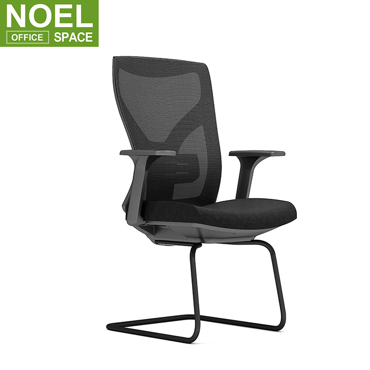 Venon-V (Black PP), Hot sale furniture modern chair series durable fixed armrest L shape leg office executive mesh chair