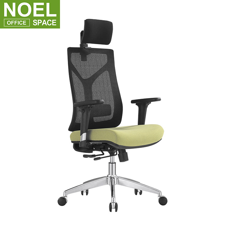 Wilson-H, High back ergonomic mesh office chair with height adjustable headrest