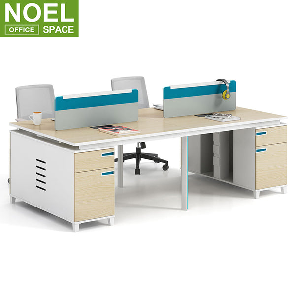 High end 4 seater office desk partition with aluminum legs