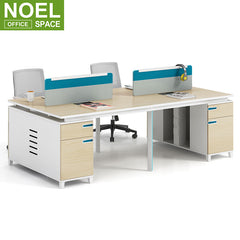 High end 4 seater office desk partition with aluminum legs
