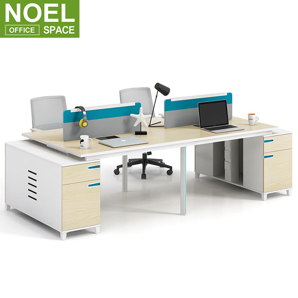 High end 4 seater office desk partition with aluminum legs