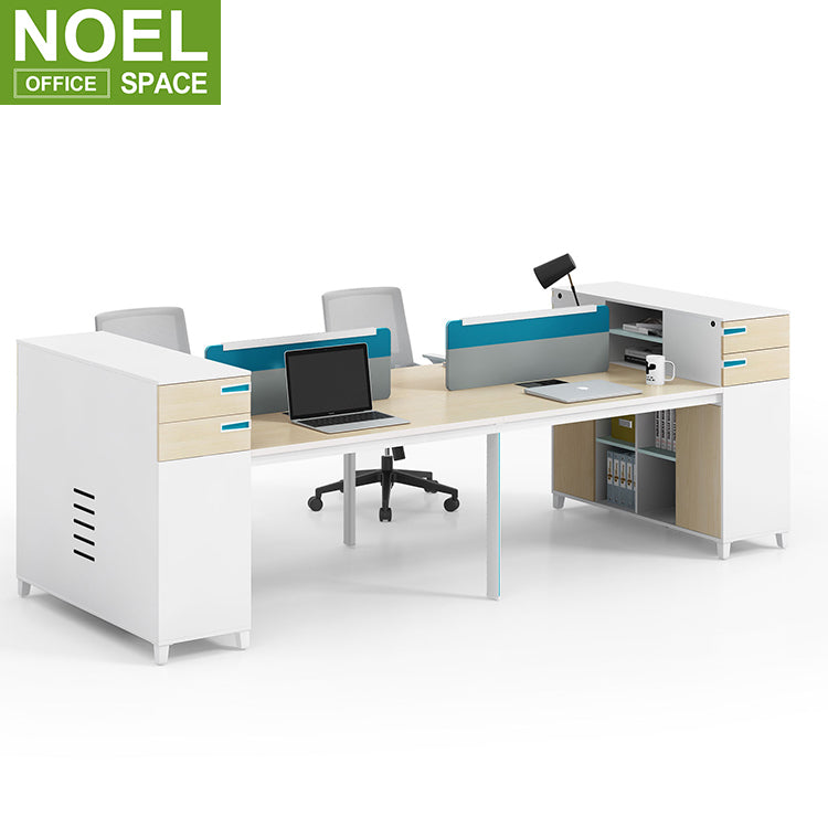 Office desk european style 4 person staff workstation with table screen