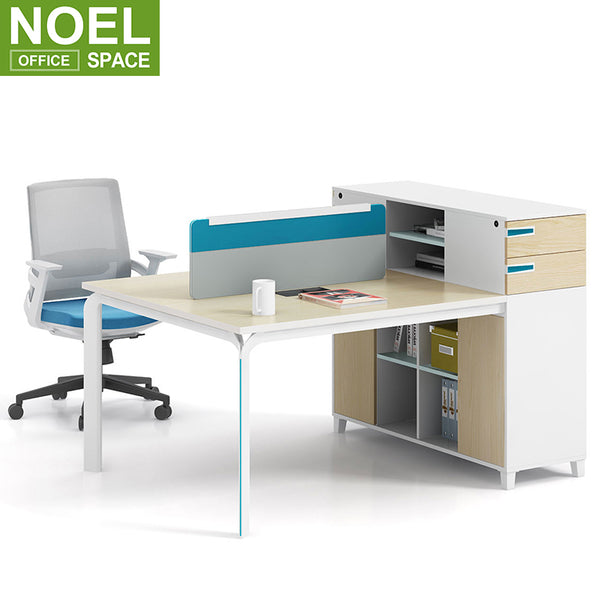 Fashion office cubicles 2 person studio desk workstation