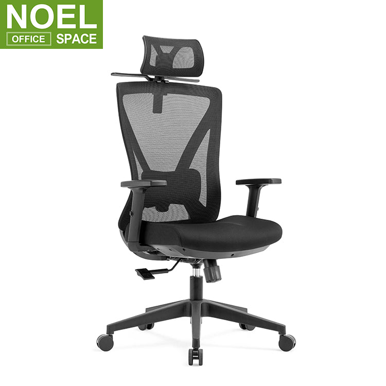 Office Chair, High Back Mesh Chair Ergonomic Home Desk Chair Adjustable Headrest, and Armrest Executive Computer Chair with Hanger and Soft Foam